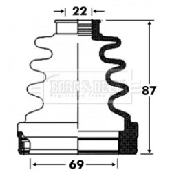 Cv Joint Boot Kit BORG & BECK BCB2863 OE Ref 0443805200