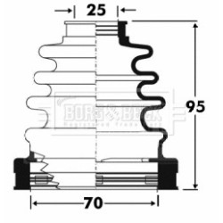 Cv Joint Boot Kit BORG & BECK BCB2864 OE Ref 0443805260