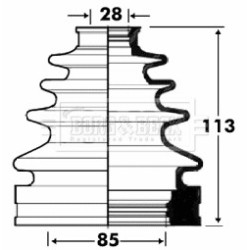 Cv Joint Boot Kit BORG & BECK BCB2873 OE Ref 443860010