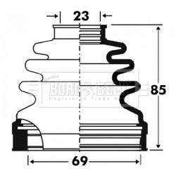 Cv Joint Boot Kit BORG & BECK BCB2879 OE Ref 1K0 498 201 C SK