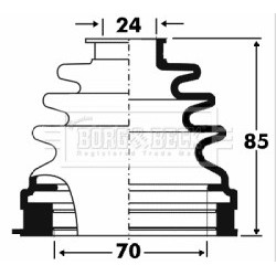 Cv Joint Boot Kit BORG & BECK BCB2881 OE Ref 1J0 498 201 L