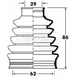 Cv Joint Boot Kit BORG & BECK BCB2882 OE Ref 7L0598201