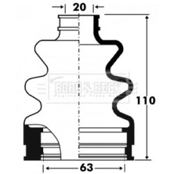 Cv Joint Boot Kit BORG & BECK BCB2887