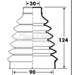 Cv Joint Boot Kit BORG & BECK BCB2898 OE Ref 05066024AA