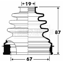 Cv Joint Boot Kit BORG & BECK BCB2901 OE Ref 1345650