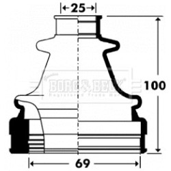 Cv Joint Boot Kit BORG & BECK BCB2902 OE Ref 1302512