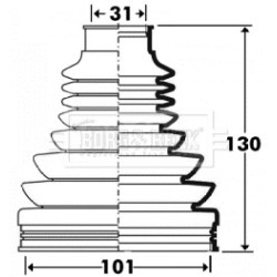 Cv Joint Boot Kit BORG & BECK BCB2907 OE Ref TDR500080