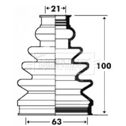 Cv Joint Boot Kit BORG & BECK BCB2920 OE Ref 6Q0498201C