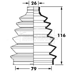 Cv Joint Boot Kit BORG & BECK BCB6008 OE Ref GD3622530B