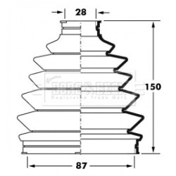 Cv Joint Boot Kit BORG & BECK BCB6024 OE Ref MR 528642