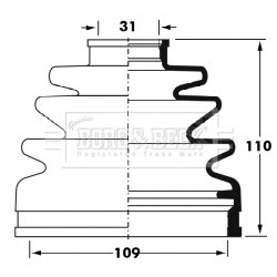Cv Joint Boot Kit BORG & BECK BCB6026 OE Ref MR528648