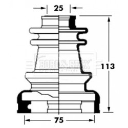 Cv Joint Boot Kit BORG & BECK BCB6030 OE Ref 3974104F26