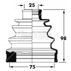 Cv Joint Boot Kit BORG & BECK BCB6031 OE Ref 3974105U87