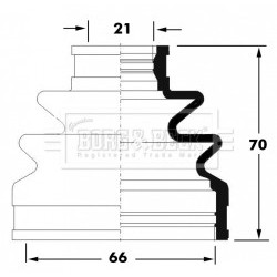 Cv Joint Boot Kit BORG & BECK BCB6040 OE Ref 28423FE010