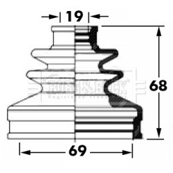 Cv Joint Boot Kit BORG & BECK BCB6044 OE Ref 28423AE000