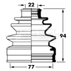 Cv Joint Boot Kit BORG & BECK BCB6046 OE Ref 441867D01