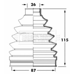 Cv Joint Boot Kit BORG & BECK BCB6049 OE Ref 044380F20