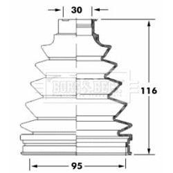 Cv Joint Boot Kit BORG & BECK BCB6051 OE Ref 0443844051