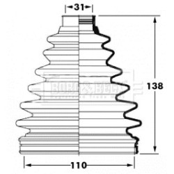 Cv Joint Boot Kit BORG & BECK BCB6057 OE Ref 0443860021