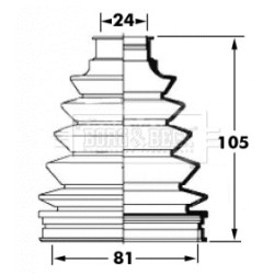 Cv Joint Boot Kit BORG & BECK BCB6058 OE Ref 0443812502