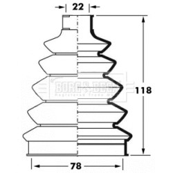 Cv Joint Boot Kit BORG & BECK BCB6060 OE Ref 3293C1