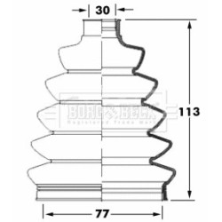 Cv Joint Boot Kit BORG & BECK BCB6069 OE Ref 3293.A4 SK1