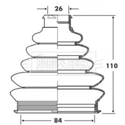 Cv Joint Boot Kit BORG & BECK BCB6071 OE Ref 329333