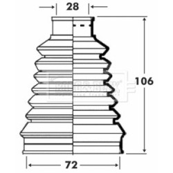 Cv Joint Boot Kit BORG & BECK BCB6072 OE Ref 329313