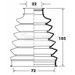 Cv Joint Boot Kit BORG & BECK BCB6073 OE Ref 51733779