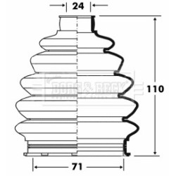 Cv Joint Boot Kit BORG & BECK BCB6078 OE Ref 1357735