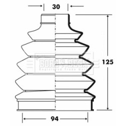 Cv Joint Boot Kit BORG & BECK BCB6079 OE Ref 5066025AB