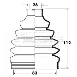 Cv Joint Boot Kit BORG & BECK BCB6080 OE Ref 4796233AB