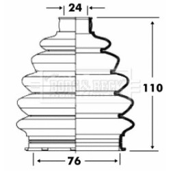 Cv Joint Boot Kit BORG & BECK BCB6081 OE Ref 1304000