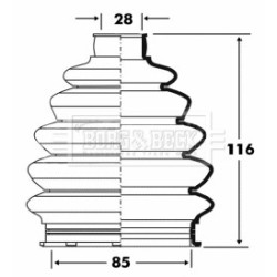 Cv Joint Boot Kit BORG & BECK BCB6083 OE Ref 1 359 667 SK2