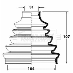 Cv Joint Boot Kit BORG & BECK BCB6087 OE Ref TDR500080