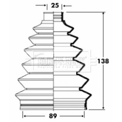 Cv Joint Boot Kit BORG & BECK BCB6088 OE Ref TDR100750
