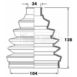 Cv Joint Boot Kit BORG & BECK BCB6090 OE Ref TDR000110
