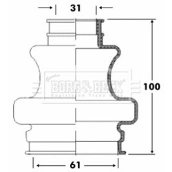 Cv Joint Boot Kit BORG & BECK BCB6092 OE Ref 210 350 07 37 SK