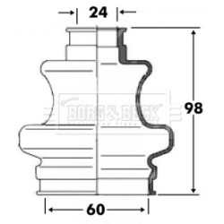 Cv Joint Boot Kit BORG & BECK BCB6094 OE Ref 2203570191