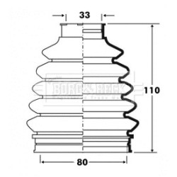 Cv Joint Boot Kit BORG & BECK BCB6096 OE Ref 1683600468