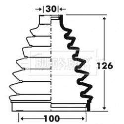 Cv Joint Boot Kit BORG & BECK BCB6100 OE Ref 7701209248 BORG & BECK