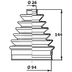 Cv Joint Boot Kit BORG & BECK BCB6101R OE Ref 7701472975
