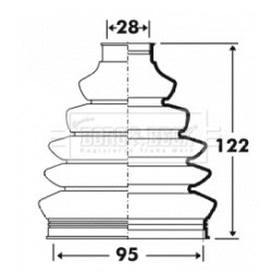Cv Joint Boot Kit BORG & BECK BCB6103 OE Ref 5390638