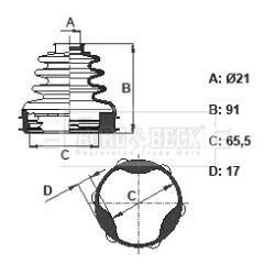Cv Joint Boot Kit BORG & BECK BCB6108 OE Ref 1539188