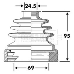 Cv Joint Boot Kit BORG & BECK BCB6115 OE Ref 46308469 S1