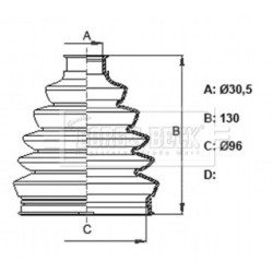 Cv Joint Boot Kit BORG & BECK BCB6121 OE Ref 8K0498203C