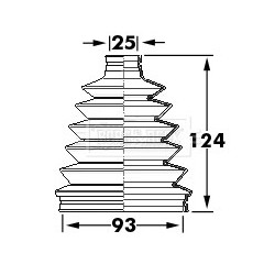 Cv Joint Boot Kit BORG & BECK BCB6124 OE Ref 44018-S9A-000