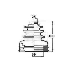 Cv Joint Boot Kit BORG & BECK BCB6129 OE Ref 1438787