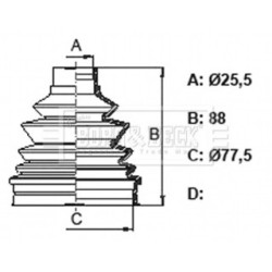 Cv Joint Boot Kit BORG & BECK BCB6130 OE Ref 77366265