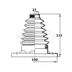 Cv Joint Boot Kit BORG & BECK BCB6134 OE Ref 1K0498201